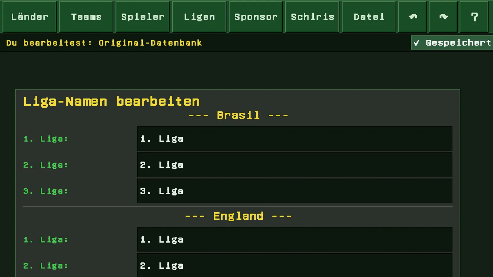 Liga- und Pokalnamen bearbeiten