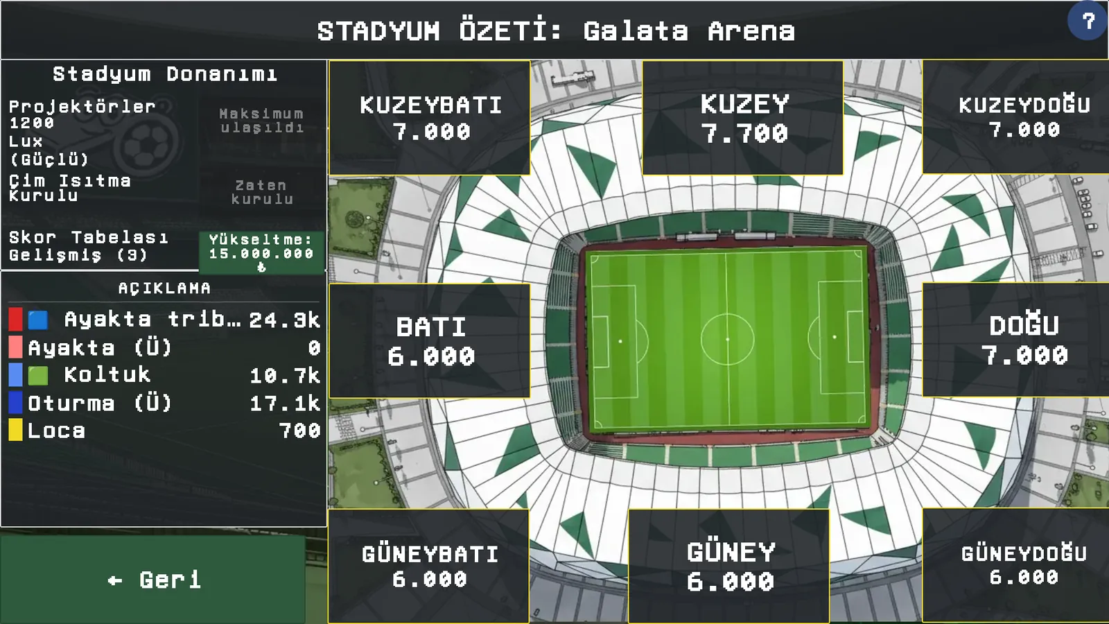 Sekiz tribünüyle stat büyütme