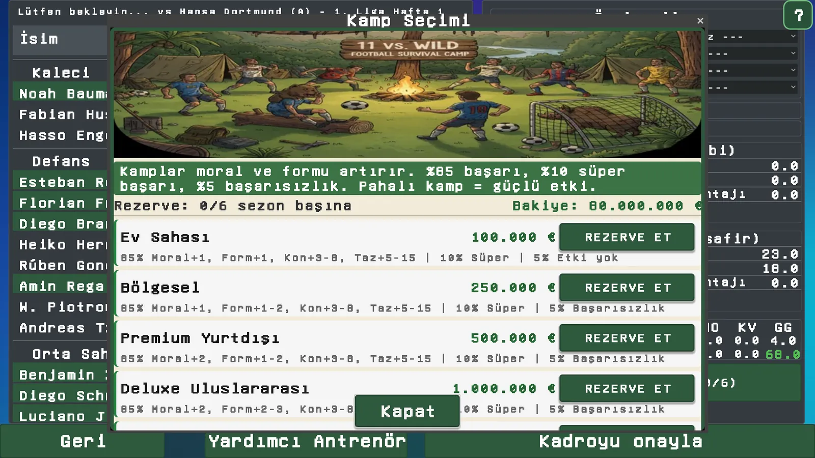 Sayaçla birlikte kamp seçimi