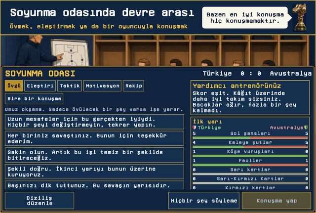 Soyunma odasında devre arası