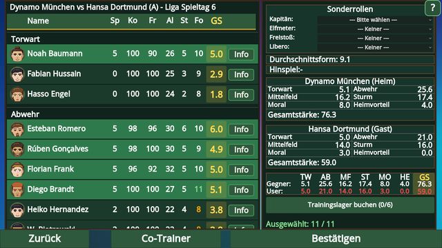 Aufstellung