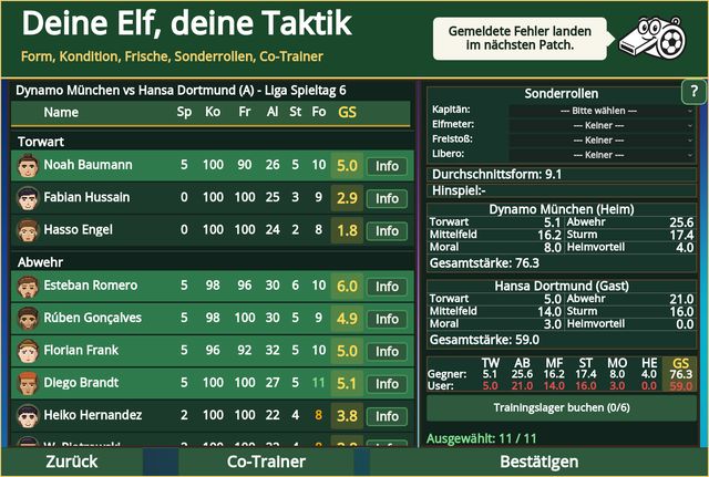 Deine Elf, deine Taktik