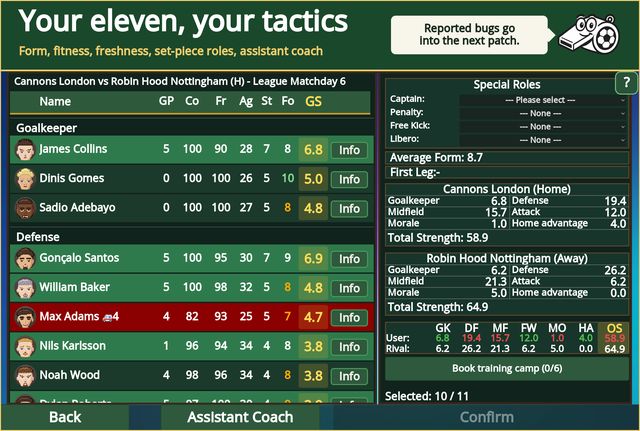 Your eleven, your tactics