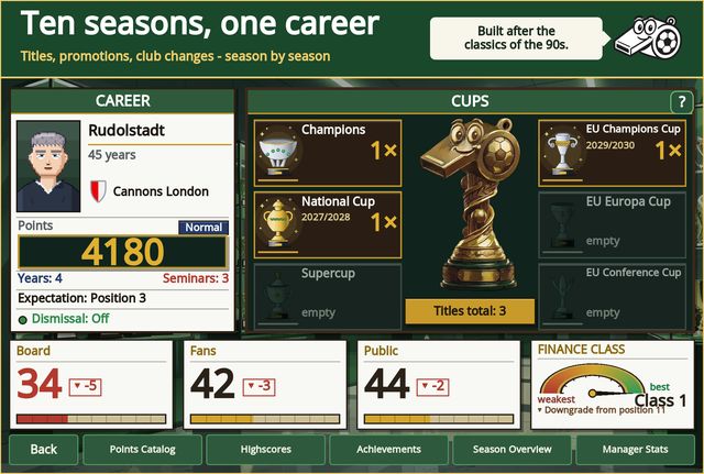 Ten seasons, one career